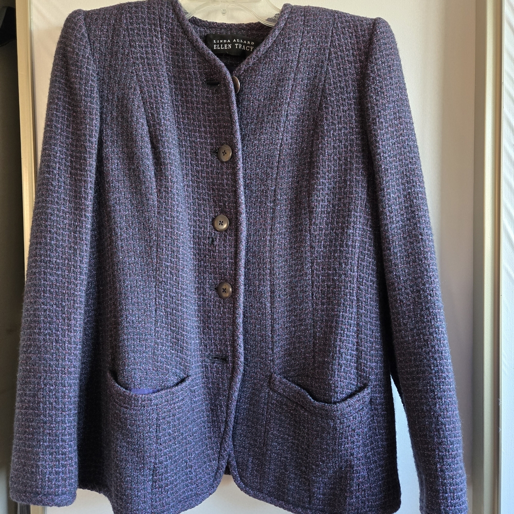 Vintage - Ellen Tracy Women's Purple Boucle  Suit
